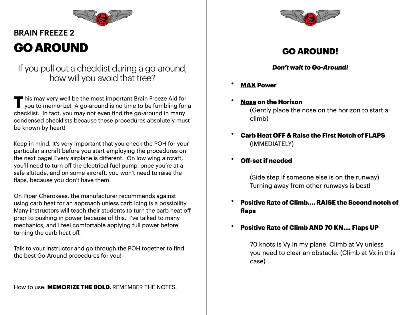 Military Style Chair-flying Guide (Brain Freeze Aids)
